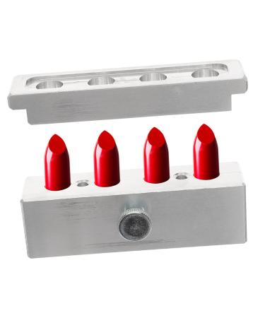 NOLITOY Aluminum Alloy 4 Hole Lipstick Mold Set | DIY Lip Tint Lip Balm & Lip Gloss Kit | Perfect Lipstick Maker Tools 10.2X4.6cm Silver - Buy Online on GoSupps.com