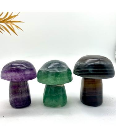 Gemstones for Decoration 1PC Natural Big Green Purple Fluorite Mushroom Shaped Polished Stone DecorNaturalStones and s Aura ningxiao