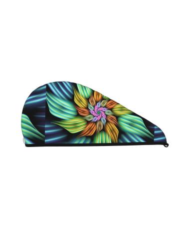 Hair Towel Wrap Hair Drying Towel with Button Towel Turban Head Towel to Dry Hair Quickly (Hippie Style)