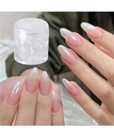 GZMAYUEN White Pearl Chrome Nail Powder - Iridescent Shimmer Powder for Nails - Buy Online on GoSupps.com