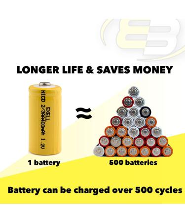 Exell Battery 3-PACK 1.2V 2/3 AA 400mAh NiCD Rechargeable Compatible with Dust Busters Electric Mopeds RC Devices & More | International Shipping - Buy Online on GoSupps.com