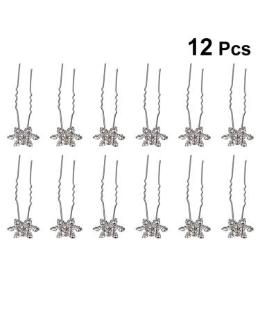 Minkissy 12-Piece Snowflake Bridal Hairpins | Crystal Rhinestone Hair Clips | U-Shaped Christmas Wedding Headgear for Women & Girls - Buy Online on GoSupps.com