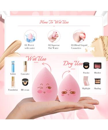 12-Piece Pink Makeup Sponge Set for Flawless Liquid, Cream, and Powder Application - Buy Online on GoSupps.com