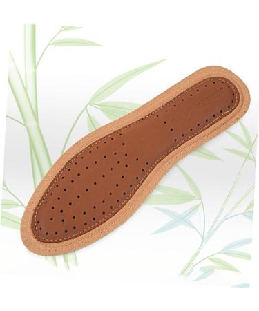 NOLITOY Men's Shock-Absorbing Insoles - Damping Shoe Pads for Plantar Charcoral - Comfortable Leather Insoles in Brown Size 2 - International Shipping Available - Buy Online on GoSupps.com