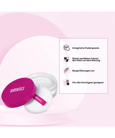 andmetics Skin Protection Powder | 20g Loose Powder | 100 Applications | Hair Removal Protection | Vegan & Suitable for All Skin Types - Buy Online on GoSupps.com