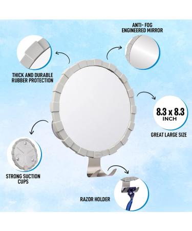 Jayour Heavy-Duty Fogless Shower Mirror | Anti-Fog Shaving Mirror with Razor Holder and Extra Solution - Buy Online on GoSupps.com