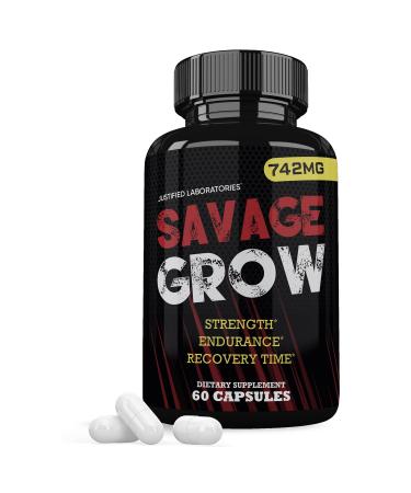 Savage Grow 742MG All Natural Advanced Men's Health Formula 60 Capsules