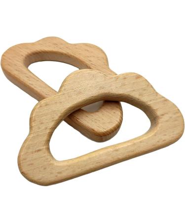 Natural Wood Cloud Teether Toys - DIY Teething Necklace Pendant Set - Buy Online on GoSupps.com