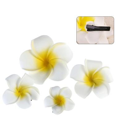 4pcs Hawaiian Plumeria Flower Foam Hair Clip Beach Hair Accessories for Bridal Wedding Party Beach Vacation Outfit Dress