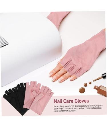 VINTORKY 2 Pairs UV Gloves Gloves for Gel Nails Nail Nail Gloves Manicure Gloves Nail Art Accessory UV Rays Gloves Fingerless Gloves Nail Art Supplies - Buy Online on GoSupps.com
