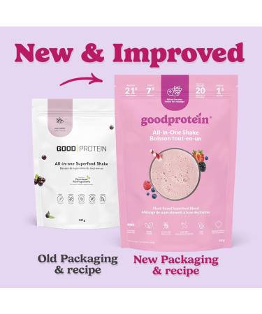 Good Protein Vegan Plant-based Protein Powder 100% Natural Non-GMO Dairy-free Gluten-free Soy-free No Added Sugar and Nothing Artificial. Mixed Berries All-in-One Shake 440 grams Mixed Berry 440 g - Buy Online on GoSupps.com