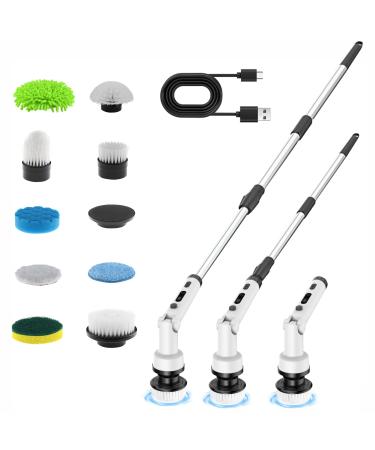 Yunlism Electric Spin Scrubber 2024 Upgraded Electric Scrubber for Cleaning with 9 Replaceable Brush Heads 3 Adjustable Speeds Electric Scrubber
