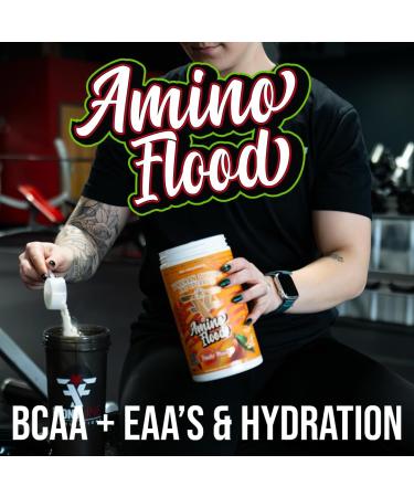 Amino Flood from Frontline Formulations - BCAA + EAA Recovery & Hydration Formula Muscle Support Electrolytes & Endurance Amino Acid Supplement for Intra & Post Workout Blue Cherry Slushie - Buy Online on GoSupps.com