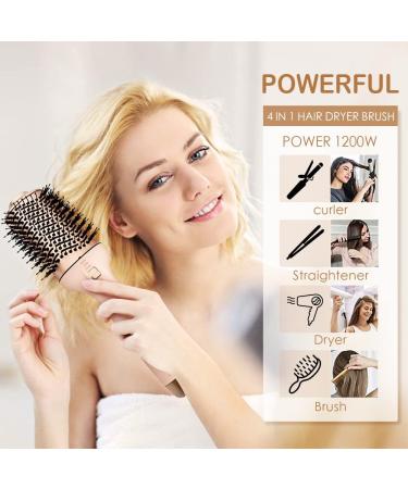 Siwtok One Step Hair Dryer Brush Professional Hot Air Brush 1200W (Pink) - 4 Piece Set [Negative Ions] - Buy Online on GoSupps.com
