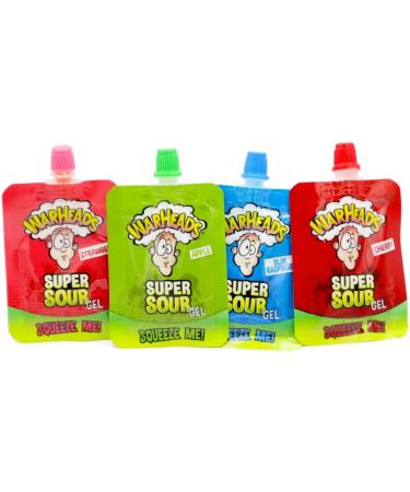 Warheads Super Sour Squeeze Gel Candy 20g - Cherry Apple Strawberry Blue Raspberry - Fun Squeezable Pouch - Buy Online on GoSupps.com