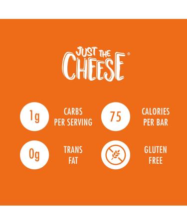 Just the Cheese Bars Low Carb Snack - Baked Keto Snack High Protein Gluten  Free Low Carb Cheese Crisps - Aged Cheddar 0.8 Ounces (Pack of 12)