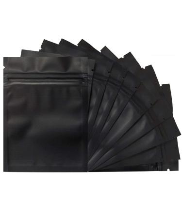 100 Pack Mylar Bags - 3.3 x 5.1 Inch Resealable Smell Proof Bags Foil Pouch Bag Flat Bag Matte Black 3.3x5.1 Inches Black