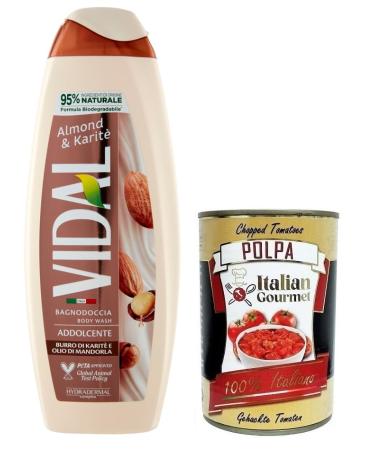 Italian Gourmet E.R. Vidal Almond & Karit Shower Gel with Shea Butter and Almond Oil 500 ml + Italian Gourmet Tomato Pulp 400 g