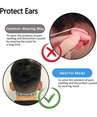 PULIVIA Mask Strap Extender for Men Women Kids - Adjustable Ear Saver 5PCS Black Pack - Anti-Tightening Silicone Holder Hook for Comfortable Mask Wear - Buy Online on GoSupps.com