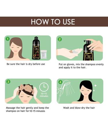3-in-1 Hair Dye Shampoo for Instant Grey Coverage - Herbal Ingredients for Women & Men - 500mL (Coffee) - Buy Online on GoSupps.com