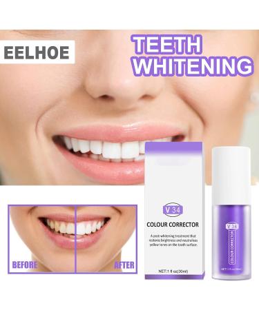 2pcs Purple Teeth Whitening Toothpaste Kit - Stain Removal & Brightness Booster - Buy Online on GoSupps.com