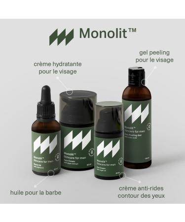 Monolit Lactic Acid Facial Cleansing Gel for Men Apricot Kernel Powder Smoothing Cleansing Moisturizing Formula for All Skin Types 150ml - Buy Online on GoSupps.com