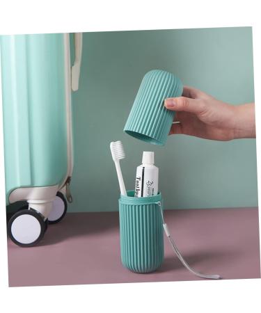 Beaupretty Toothpaste Brush Container - 2 Pieces Travel Tooth Cleaning Organizer in Green 5.5x5.5x19cm | International Shipping Available - Buy Online on GoSupps.com