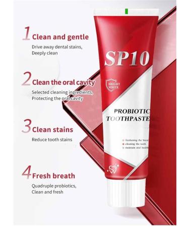 PAXLBF Probiotic Toothpaste Sp-10 Whitening Toothpaste Sp-10 Brightening and Anti-Stain Toothpaste Deep Cleaning Toothpaste for Oral Care Fresh Breath - Buy Online on GoSupps.com