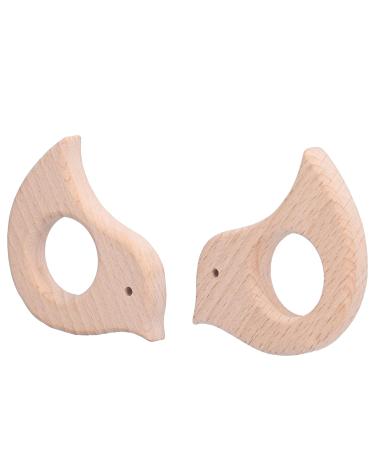 Beech Wooden Bird Teething Toys Set for Natural Pain Relief - 5 Pcs DIY Baby Teether Handiwork Accessory - Buy Online on GoSupps.com
