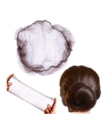 50 Pieces Invisible Hair Nets for Buns Elastic Hair Mesh Hair Buns Holder for Ballet Women (Dark Brown)