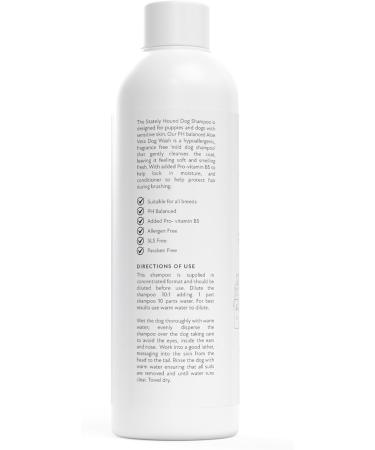 Hypoallergenic Aloe Vera Dog Shampoo - Sensitive Skin Itch Relief Natural Formula Contains Conditioner Tearless pH Balanced Moisturising for Soft Fur Made in UK 250ml for Puppies & Dogs - Buy Online on GoSupps.com
