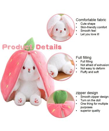 Bunny Toy Rabbit Soft Toy - Cute Stuffed Animal Pillow for Kids - Orange Strawberry Design - Perfect Easter & Birthday Gift for Adults, Boys, and Girls - 7 IN/0.14kg - Buy Online on GoSupps.com