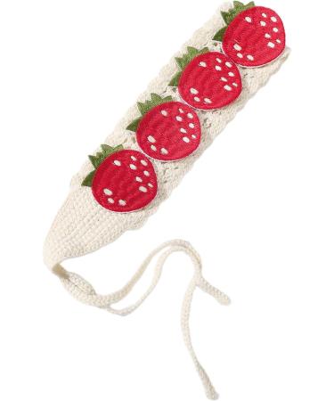 amangul Eye Catching Crochet Strawberry Hairband for Women Camping Travel Headband for Subculture Look Handmade Hair Scarf(Wide Brimmed Headban) - Buy Online on GoSupps.com