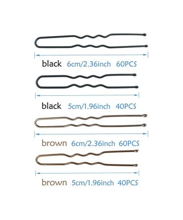 200Pcs 6cm U Shaped Hair Pins with Storage Box - Black (Brown and Black U Pins) - Buy Online on GoSupps.com