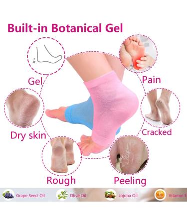 Gel Lined Open Toe Moisturizing Heel Socks for Dry Cracked Heels - 5 Pack - Buy Online on GoSupps.com