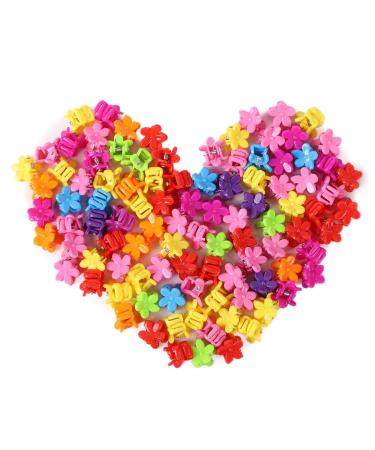 100 Pcs Flower Hair Clip Mini Cute Girls Kids Hair Clips Flower Claw Clips for Thick Hair 90s Girls Women - Buy Online on GoSupps.com