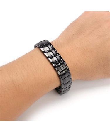 Mens Magnetic Bracelet Titanium Steel Elegant Wide Sleek Wistband for Relief Pain with Adjusting Tool and Gift Box - Buy Online on GoSupps.com