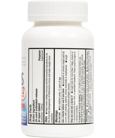 HealthA2Z Mucus Relief | Guaifenesin 1200 mg | 100 Tablets | 12 Hour | Expectorant | Relieves Chest Congestion | Thins and Loosens Mucus (100 Tablets) - Buy Online on GoSupps.com