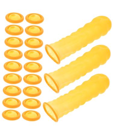 100pcs Connector Cover Finger Sleeves Industrial Protection Accessories Protection Covers Finger Protective Covers Supplies Gloves Joint Sleeve Thicken Yellow 6.5X2.5cm