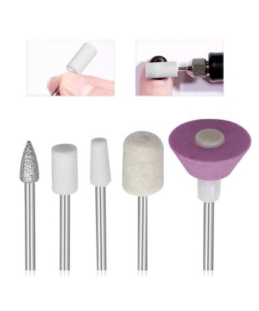 Nail Drill Bit Electric Nail Drill Bits Nail Drill Attachment Nail Drill Bits for Nail Gel Acrylic Nails Manicure Pedicure & Home Use 5 Pieces 5 pieces.