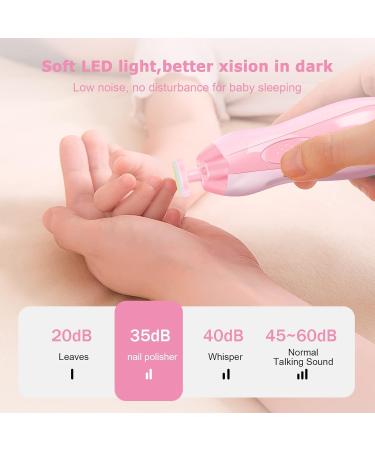 6-in-1 Baby Nail File Safety Cutter with LED Light - Safe & Quiet Trimmer for Newborns and Toddlers (Pink) - Buy Online on GoSupps.com