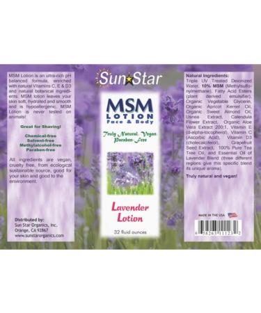 Buy MSM Lavender Lotion 32oz - Natural Relief & Relaxation | International Shipping Available - Buy Online on GoSupps.com