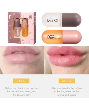 DEROL Lip Plumper Set - Natural Plumping & Moisturizing Serum for Increased Lip Elasticity - 2PCS - Buy Online on GoSupps.com