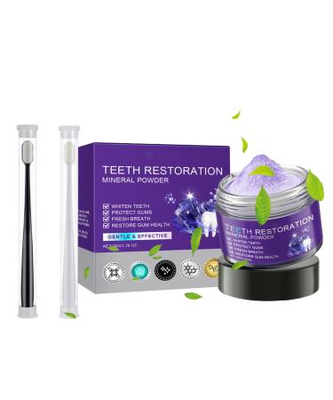 Ourlyard Teeth Restoration Mineral Powder, Teeth Whitening Powder, Oyikey Teeth Restoration, Teeth Restoration Mineral Powder, Mineral Tooth Powder, Get Two Free Toothbrushes (1PCS)