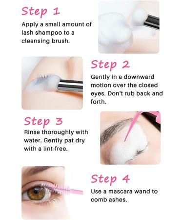 Eyelash Extension Shampoo - 100ml Foaming Eyelash Cleanser Soft Brush and Rinse Bottle | Light Foaming Eyelash Wash Eye Cleansing Kit - Buy Online on GoSupps.com