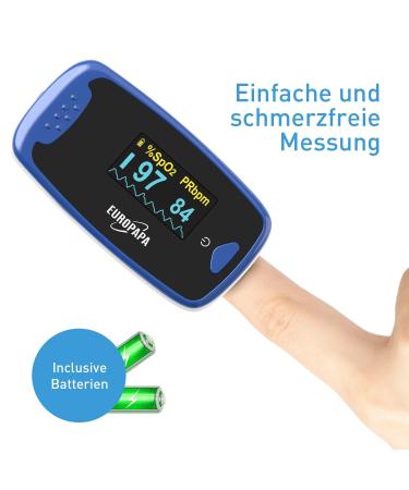 Europapa Finger Pulse Oximeter - Fast SPO2 Measurement with OLED Display for Adults | Accurate Oxygen Saturation Monitor - Buy Online on GoSupps.com