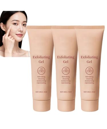 Gel exfoliant nettoyant visage doux et exfoliant pour tous types de peau Hydratant rafra chissant et lisse claircissant et hydratant Nettoie en profondeur et limine les cellules mortes (3pcs)