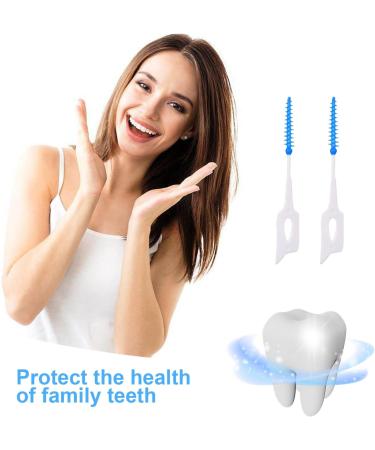 TSHAOUN 200 Interdental Brushes - Perfect for Tight Spaces | Portable Oral Care & Dental Floss Sticks (Blue) - Buy Online on GoSupps.com