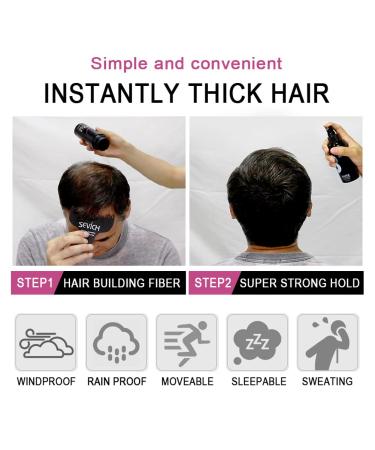 Sevich Unisex Hair Fibers - Instant 5-Second Hair Loss Solution Natural Keratin for Thinner Hair 25g Dark Brown - 1 Pack - Buy Online on GoSupps.com