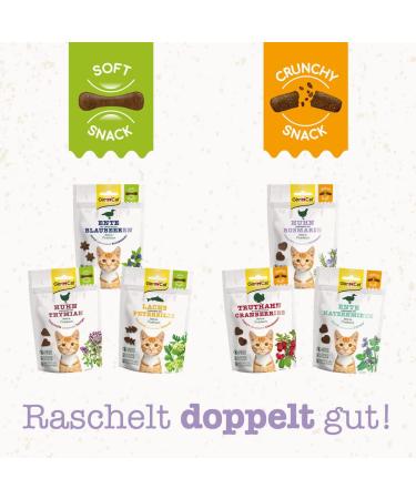 Gimcat Crunchy Snacks with Chicken & Rosemary - Protein-Rich Cat Treats No Added Sugar 50g Bag - Buy Online on GoSupps.com